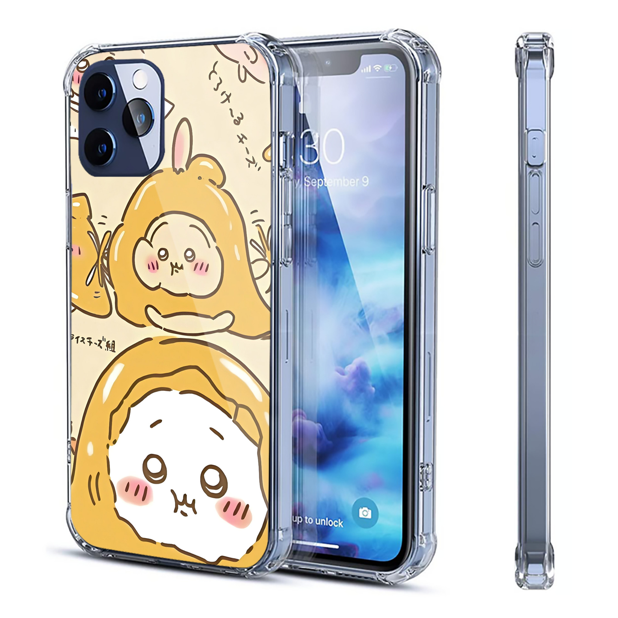 （画像用） ちいかわ Chii-kawa 【iPhone 12シリーズ対応】透明スマホケース（クリアソフトケース）